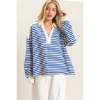 Striped Henley Sweatshirt
