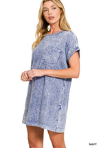 Halo Washed Premium Cotton T-shirts Dress