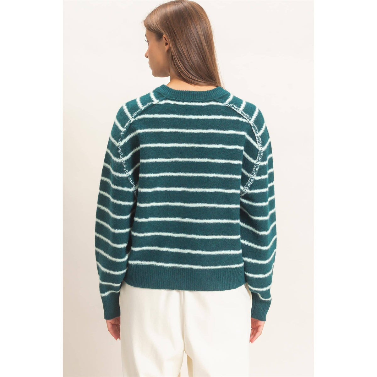 Stripe Henley Sweater