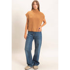 Sleeveless High Neck Sweater