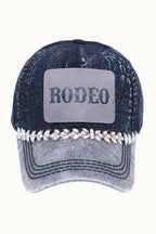 RODEO Two-Toned Dad Cap with Vegan Leather Bill +Leatherette