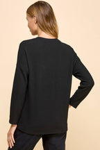 Solid Ribbed Top With Pockets
