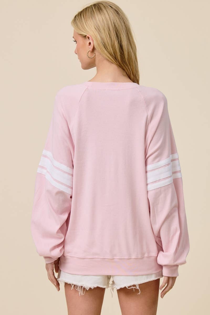Mallard Ducks Graphic L/S Oversized Lightweight Sweatshirt