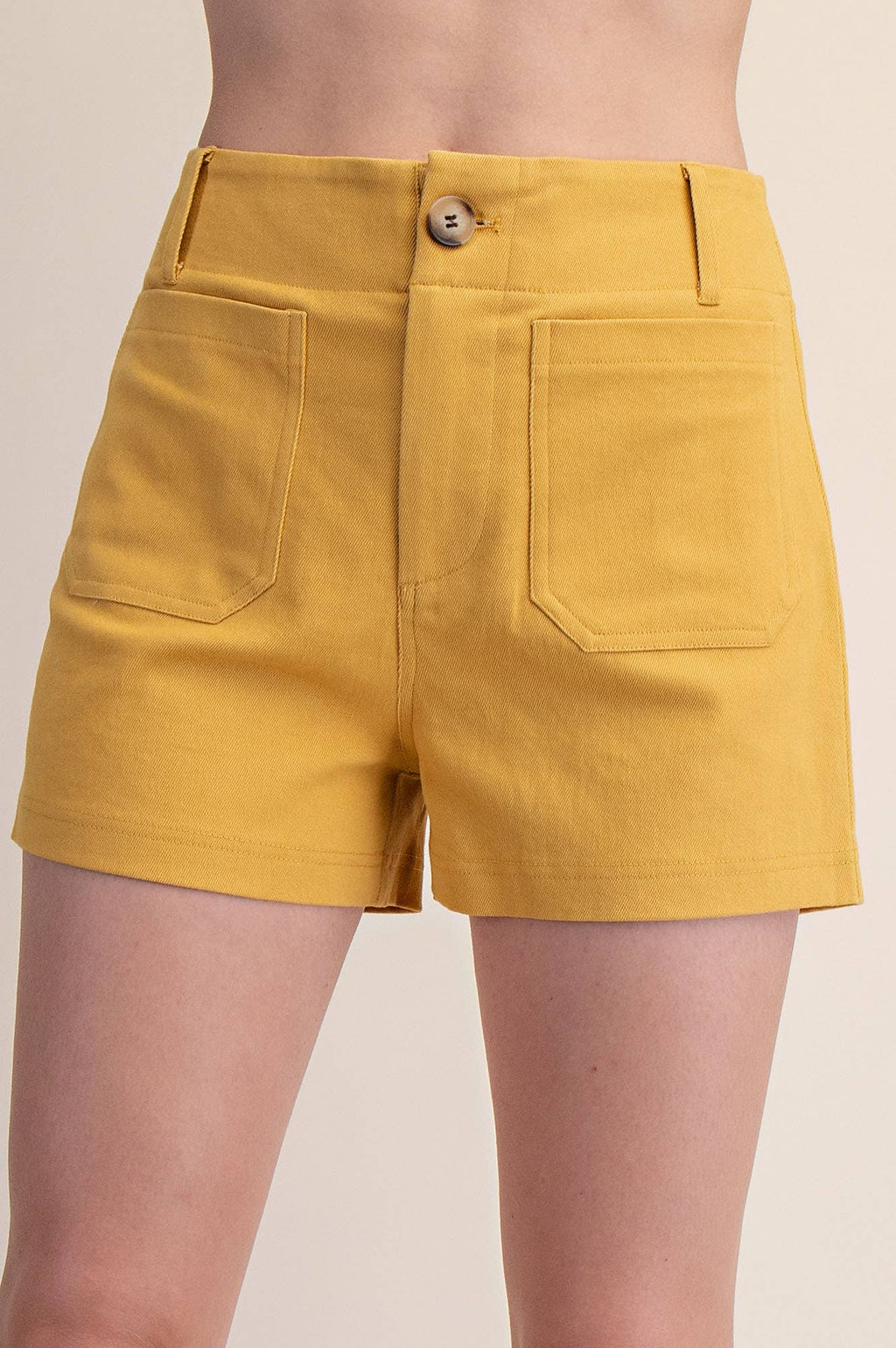Stretch Shorts High Waist Front Pocket