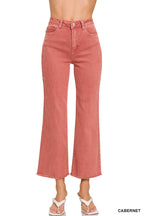 Acid Wash High Waist Frayed Hem Bootcut Pants