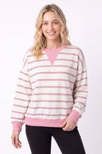 Stripe Contrast Crew Neck Sweatshirt