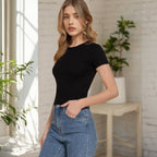 ...Cotton Jersey Baby Rib Tee