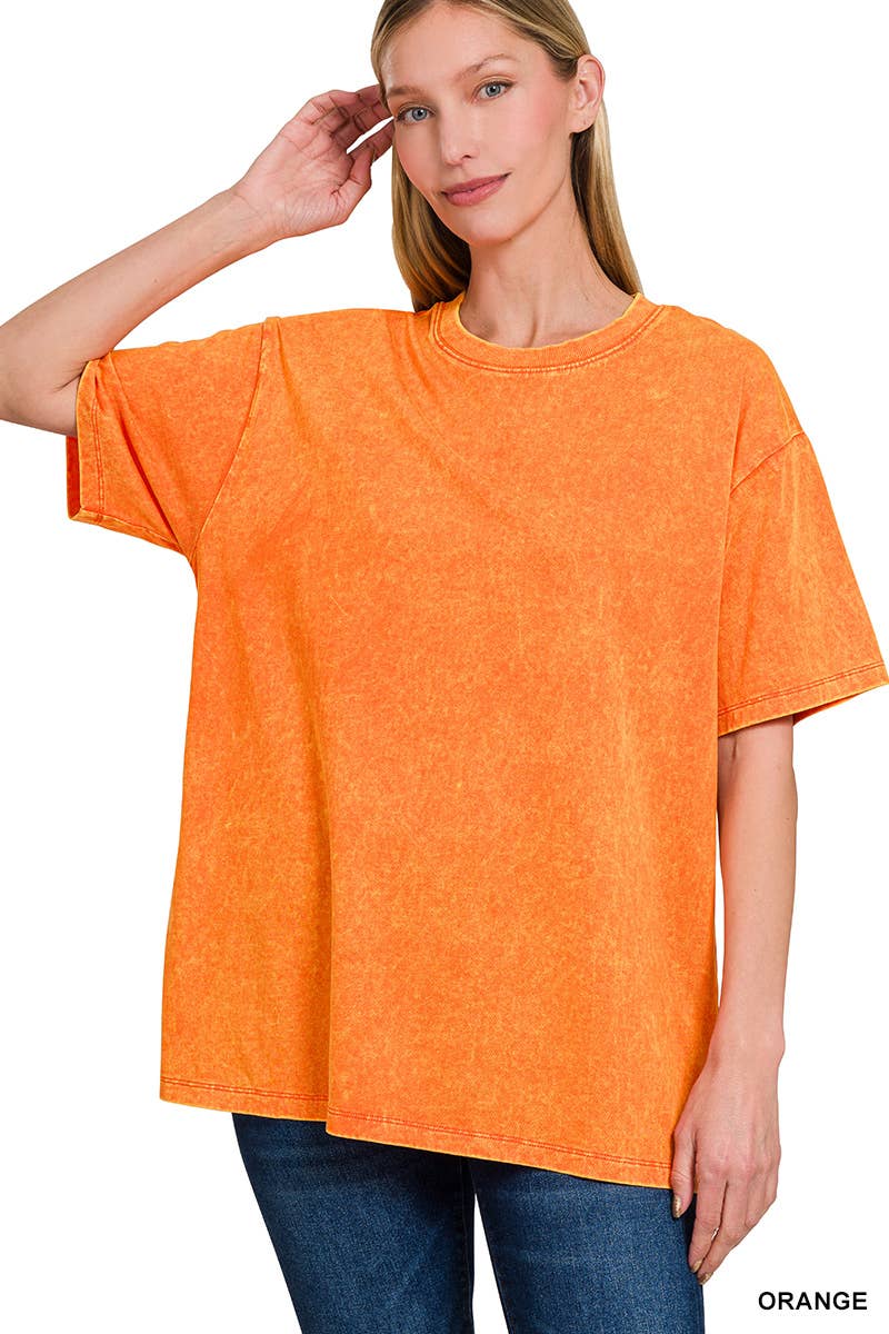 `Vintage Wash Oversize Cotton Tee