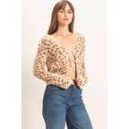 Leopard Print Cardigan Sweater
