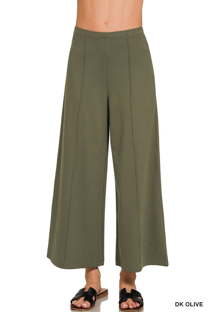 Pintuck Wide Leg Pants