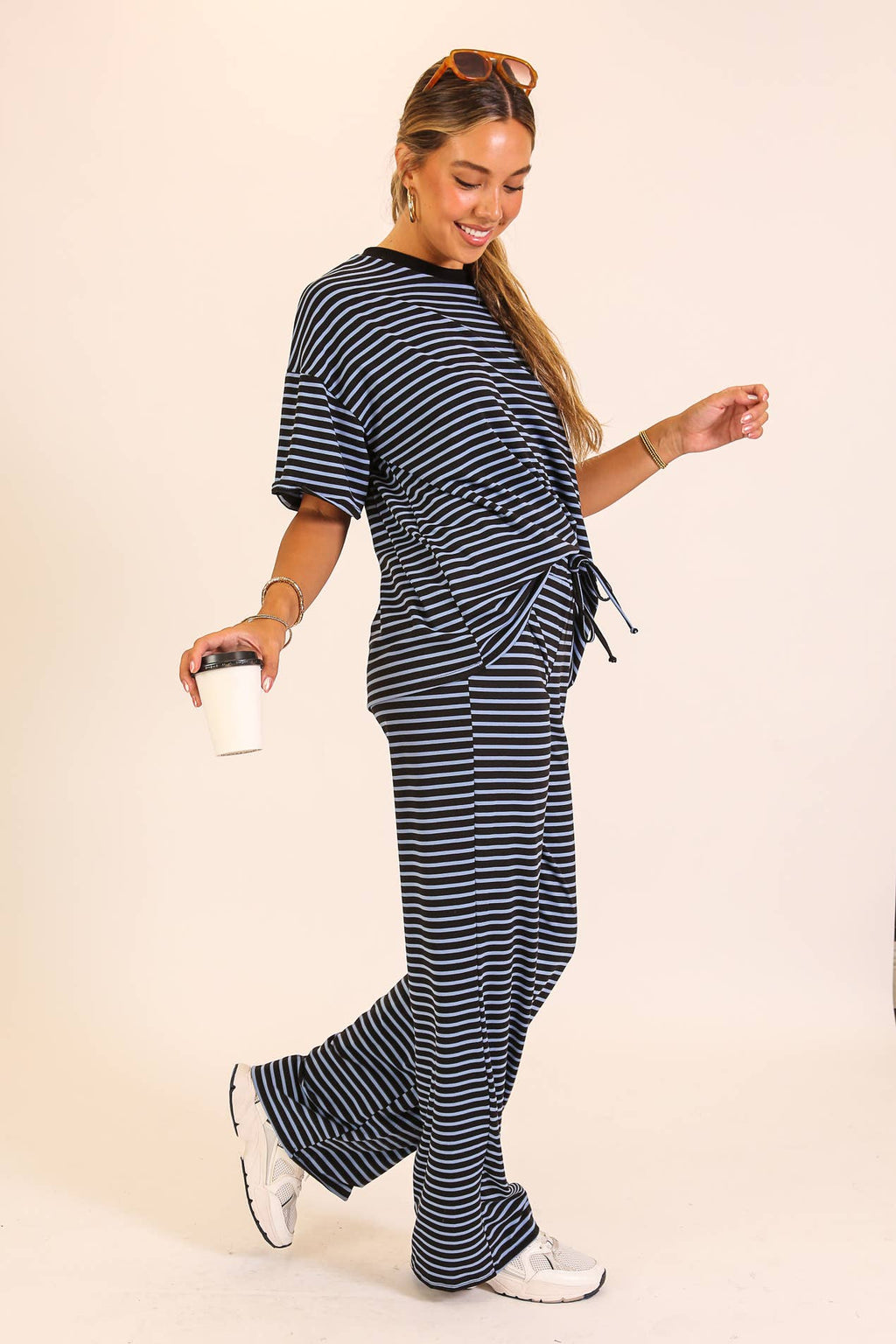 Striped Lounge Top & Pants Set