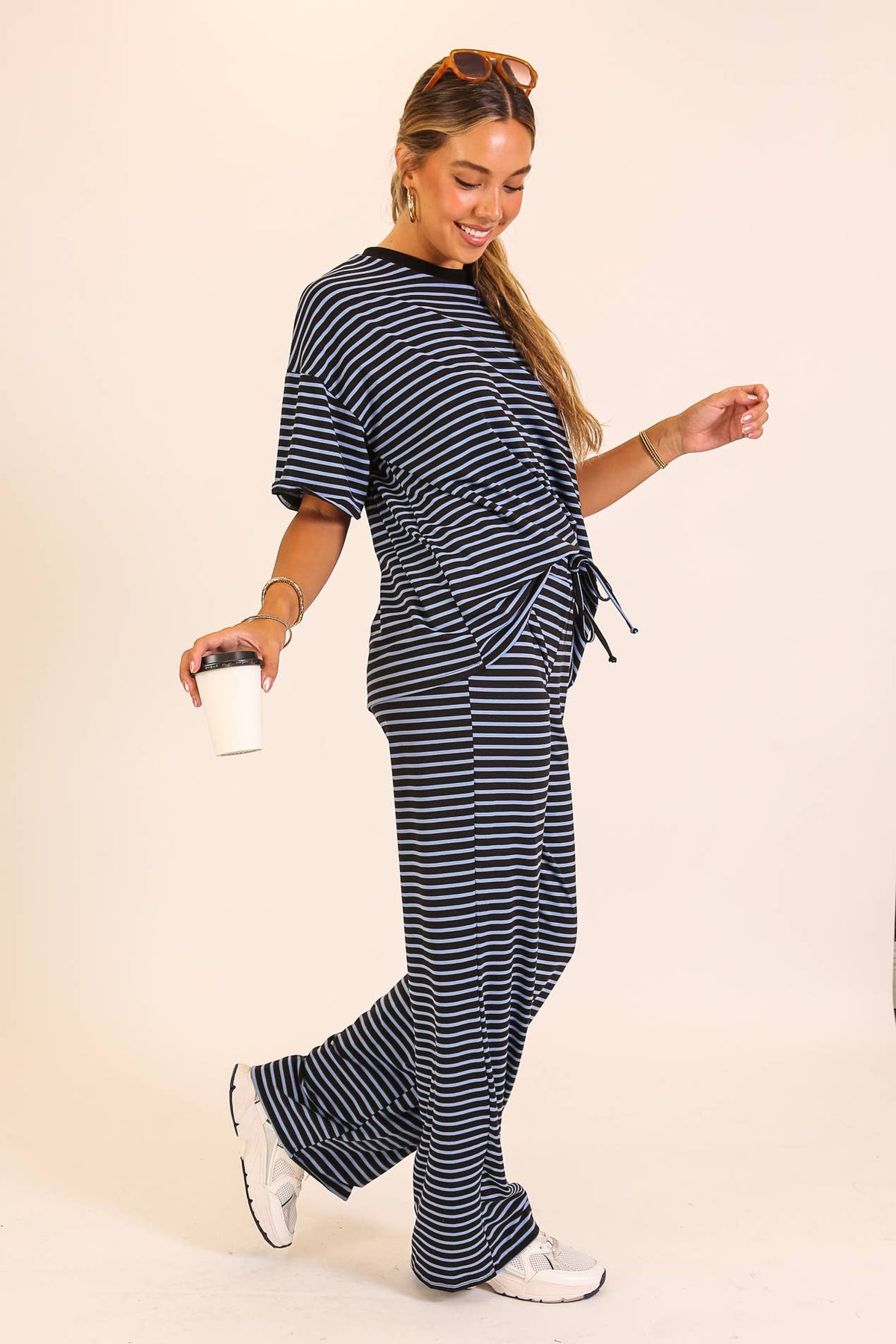 Striped Lounge Top & Pants Set