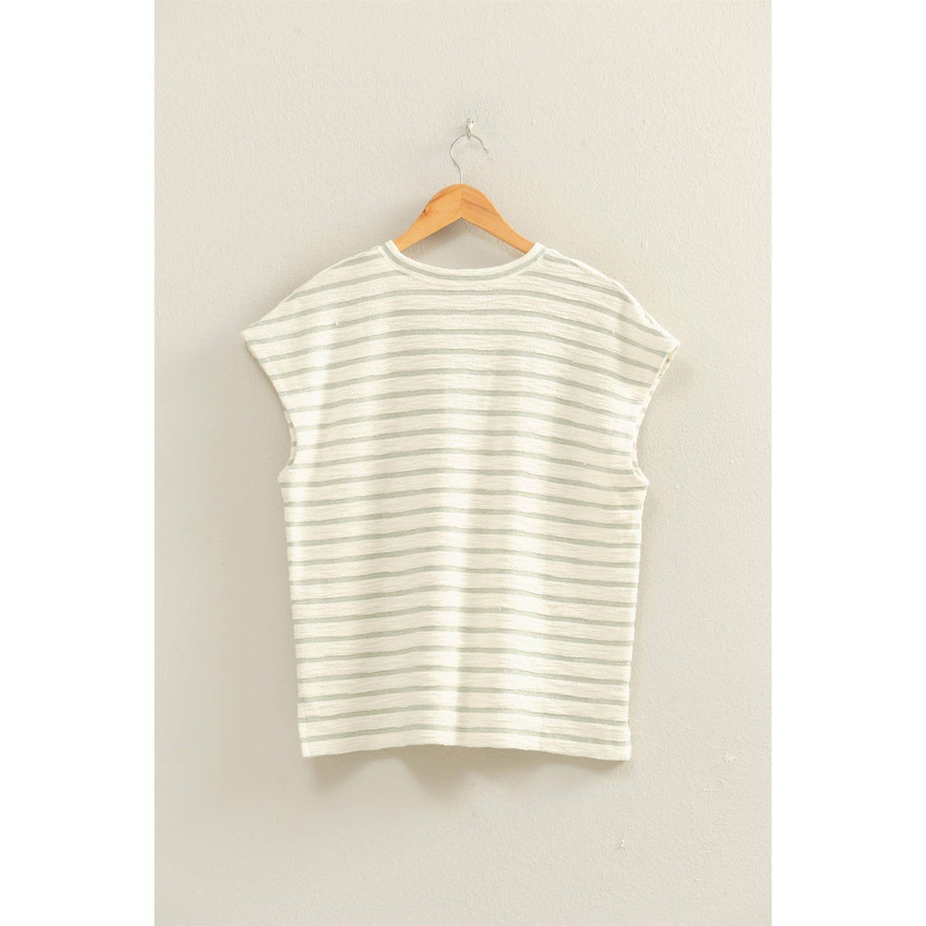 Striped Round Neck Short Sleeve Top