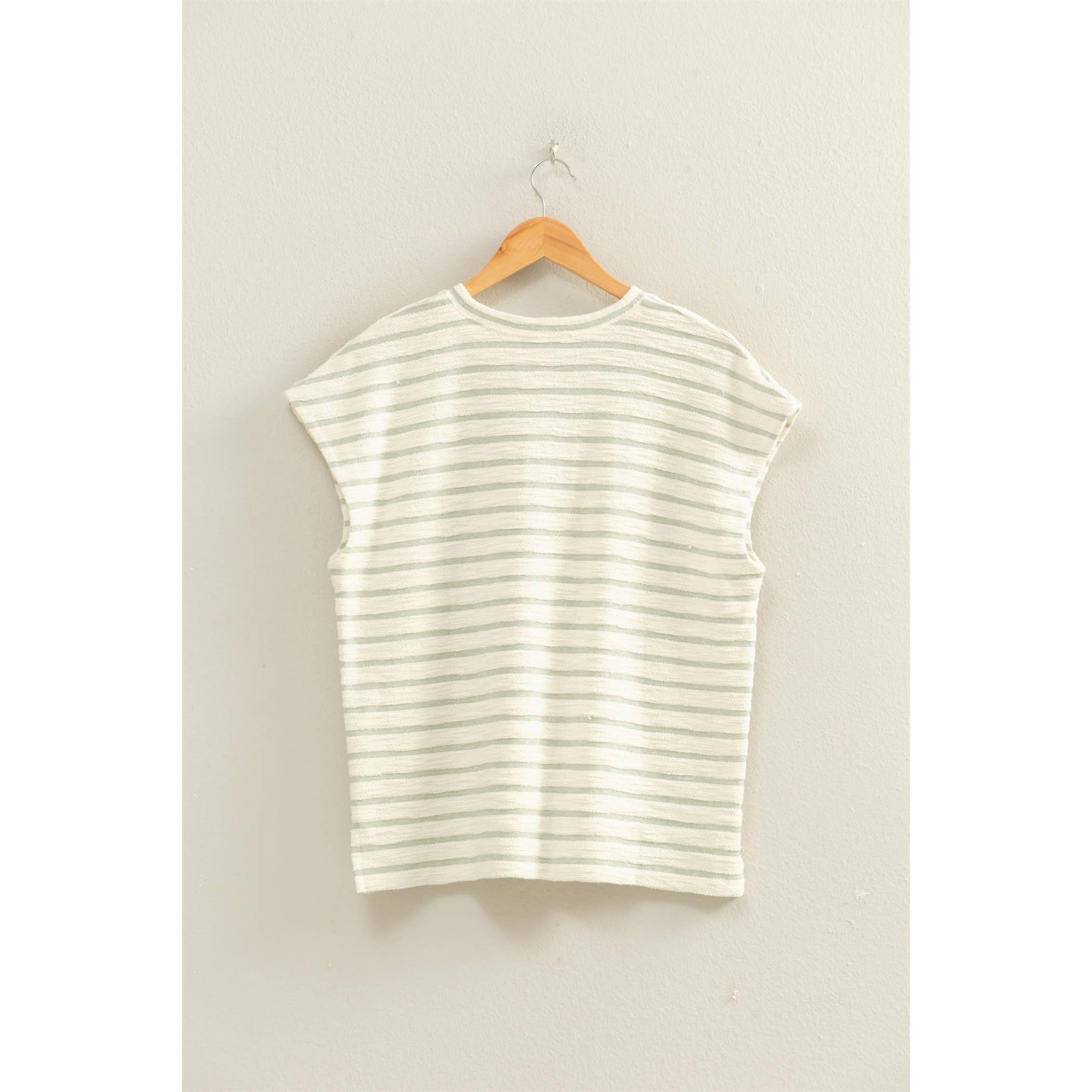 Striped Round Neck Short Sleeve Top