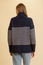 Turtle Neck Striped Sweater