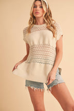 3231FN Ameena Open Stitch Mesh Tank