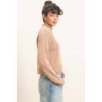 Roll Neck Sweater With Reversed Seam