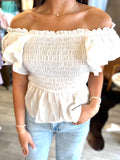 Ruffle Smocked Blouse