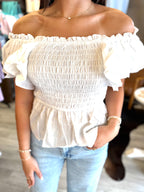 Ruffle Smocked Blouse