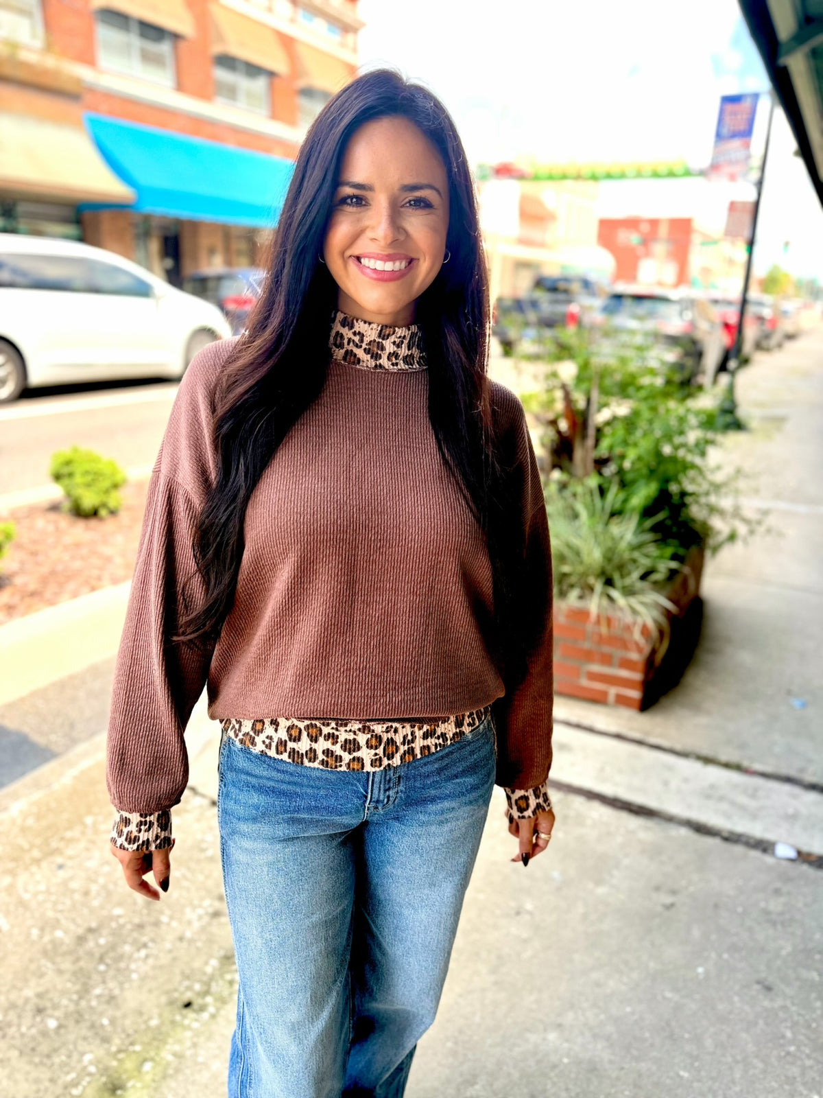 Leopard Luxe Mock Neck