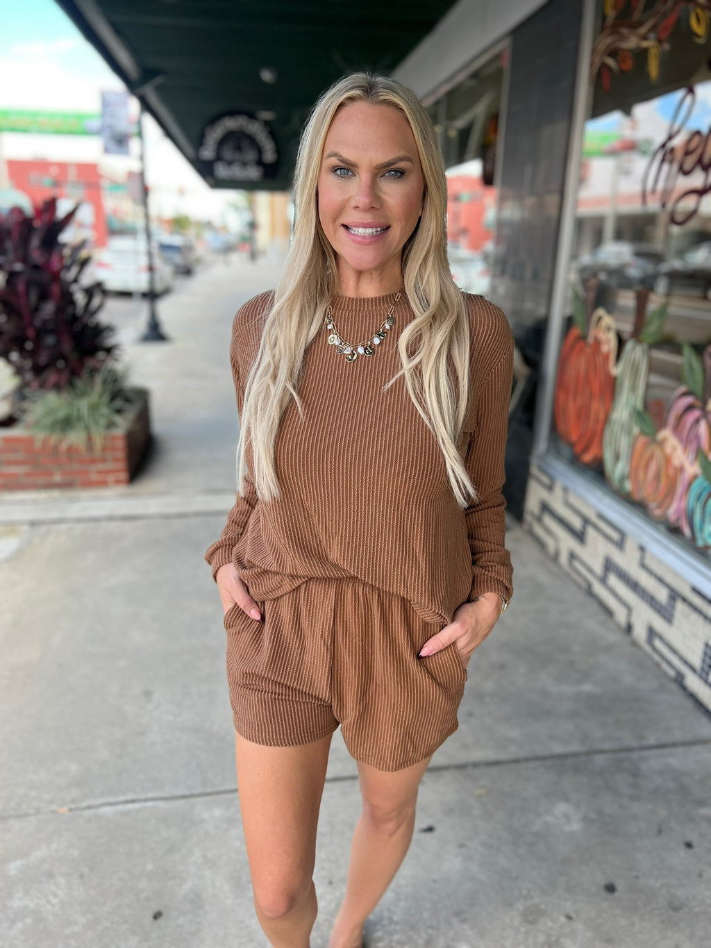 Kinsey Long Sleeve Top Shorts Set