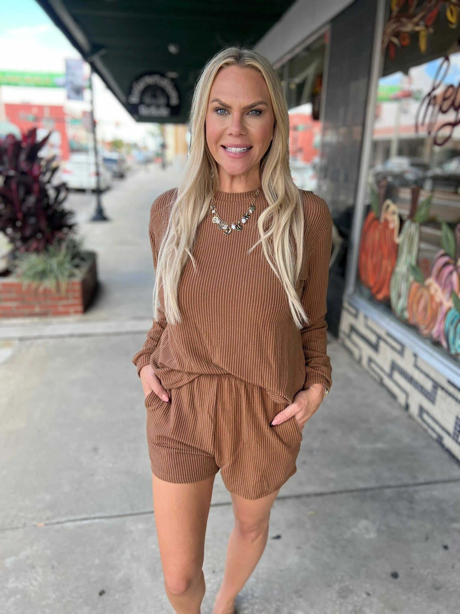 Kinsey Long Sleeve Top Shorts Set