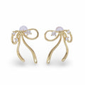 14K Gold Filled Ribbon Tied Bow Stud Earrings