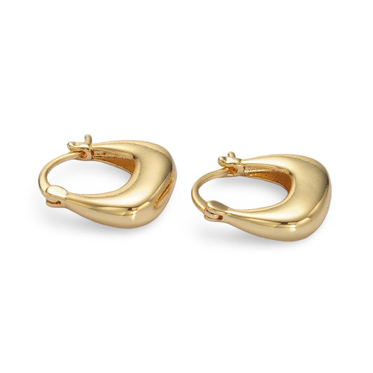 24K Gold Filled Dome Hoop Earrings