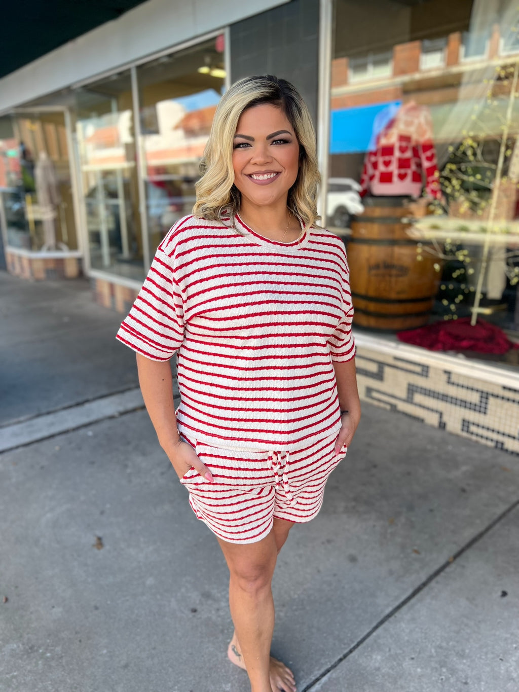 Striped Short Sleeve Tee + Shorts Set