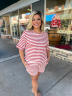 Striped Short Sleeve Tee + Shorts Set