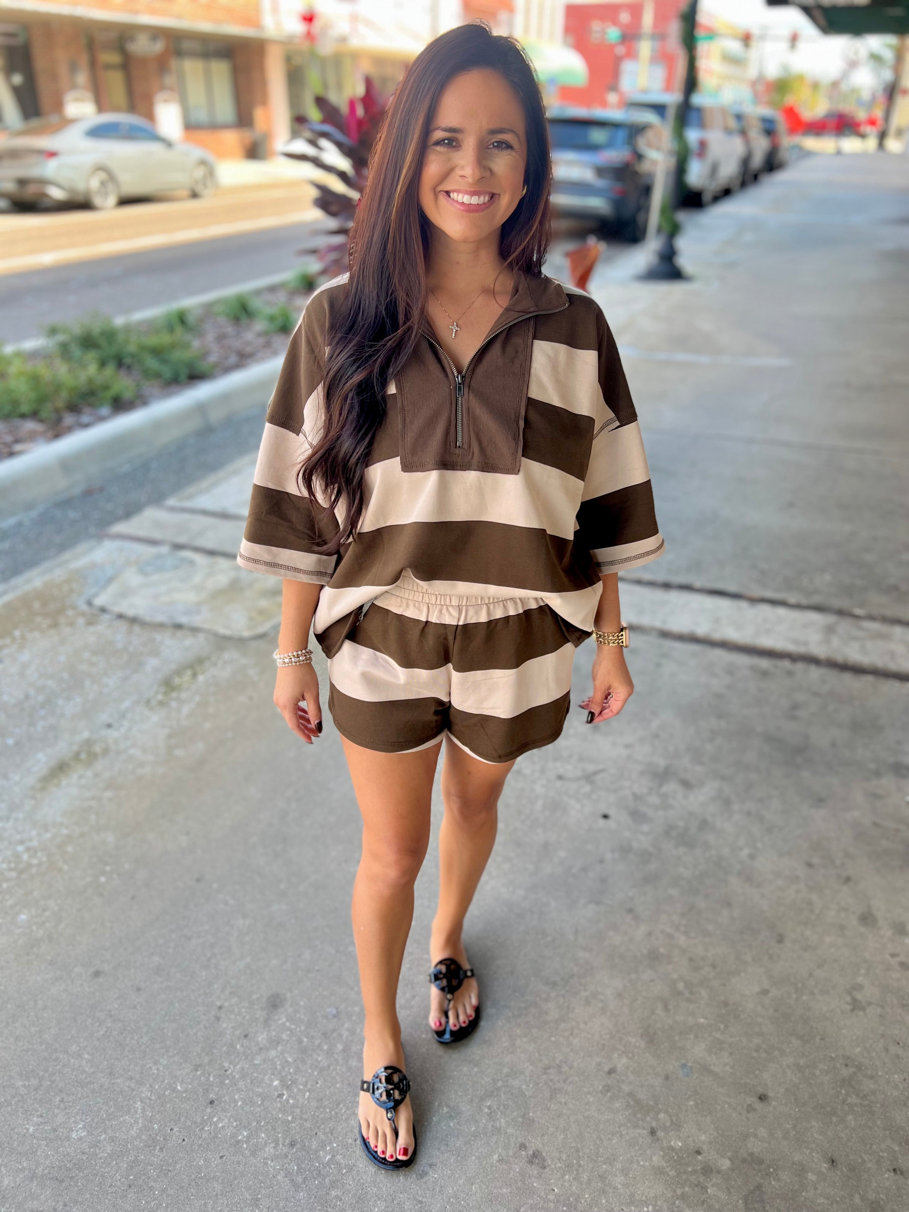 Espresso Stripe Oversized Set