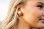 Fruit Strawberry Rhinestone Stud Earrings