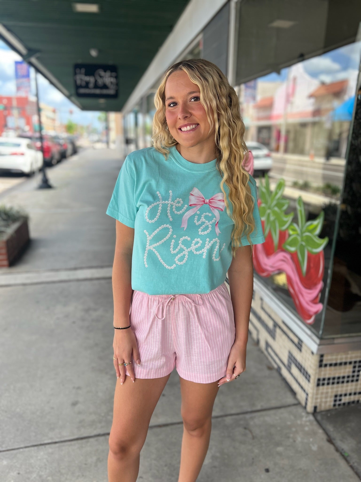 Striped Linen Blend Shorts