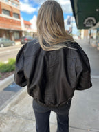 Faux Leather Zipper Jacket