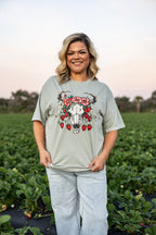 Strawberry Buffalo Skull