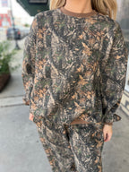 Dark Woodland Camo Lounge Fleece Sweatshirt