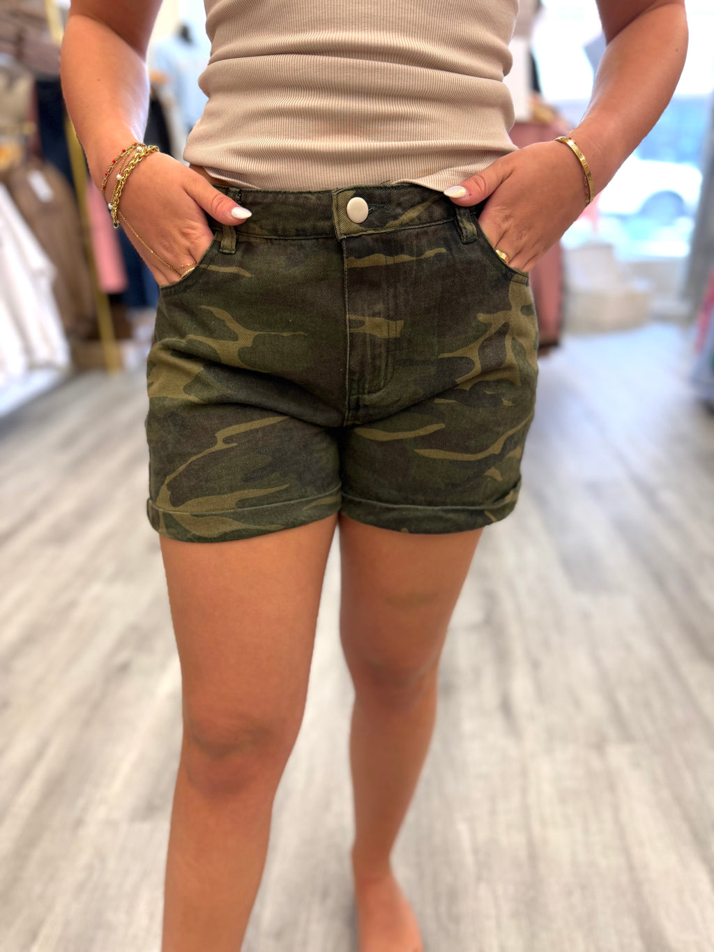 Camo Print Shorts