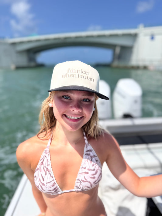 I'm Nicer When I'm Tan Two-Toned Vintage Hats