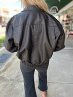 Faux Leather Zipper Jacket