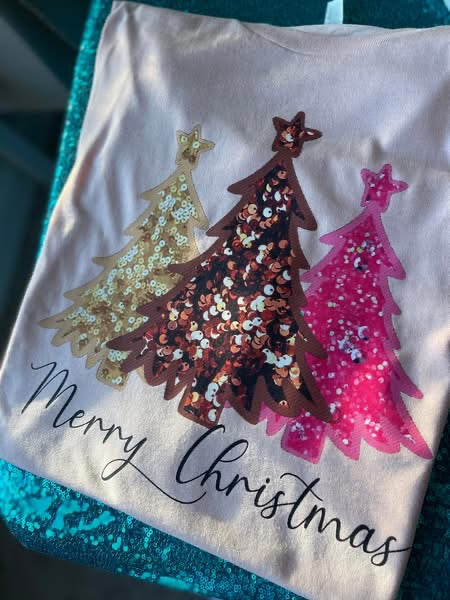 Merry Christmas Sequin Trees
