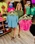 Acid Washed Short Sleeve Set