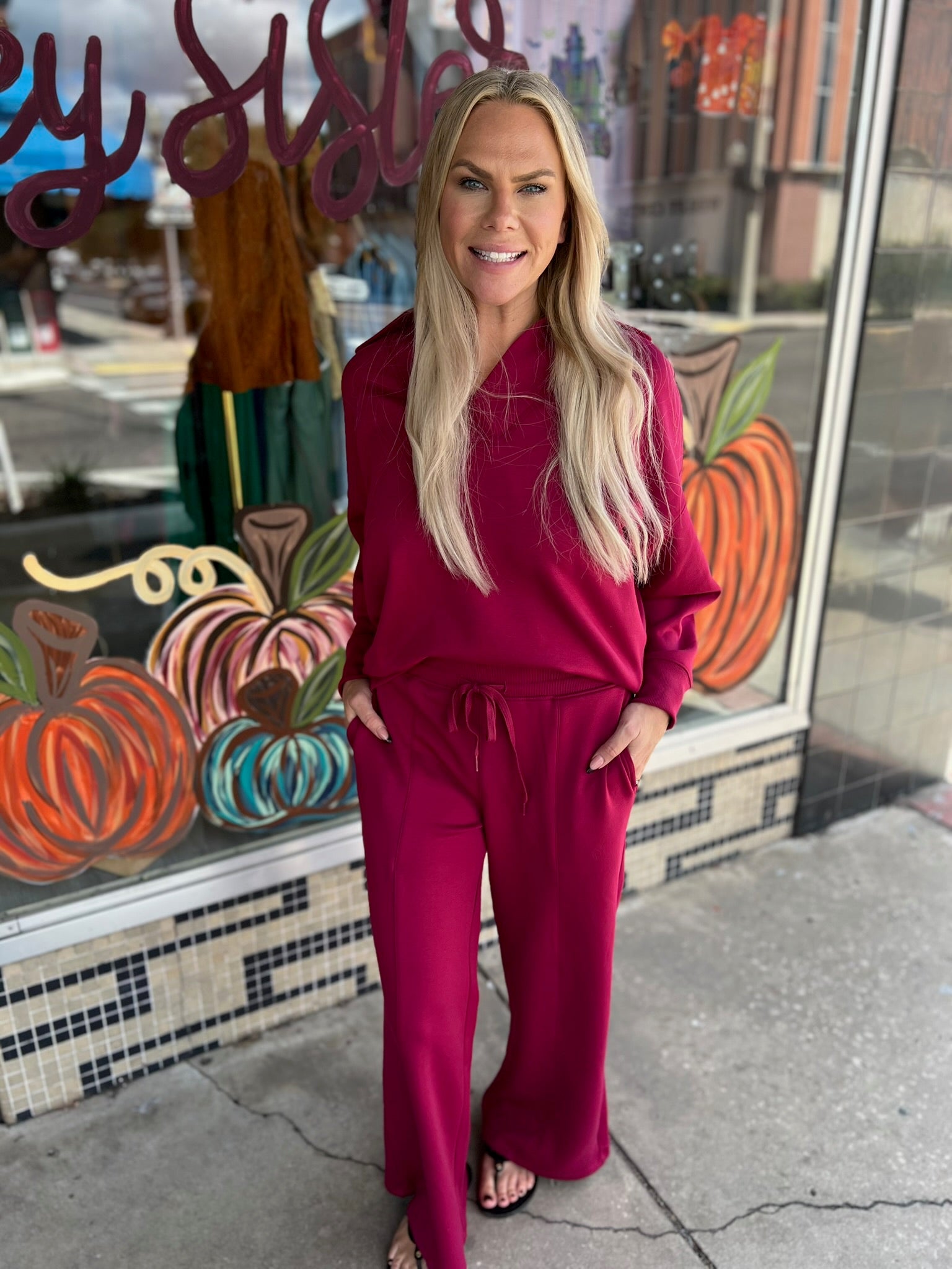 Scuba Collared Pullover & Pants 2PC Set