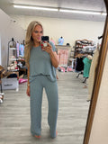 Raised Rib Relaxed Top & Pants Set