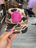 Never Stop Loving Jesus Trucker Hat
