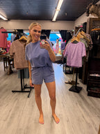 French Terry Acid Washed Relaxed Top & Short Set