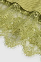 Lace-trimmed V-neck Cardigan