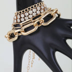 Multi Bejeweled Link Chain Bracelet
