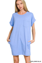 Premium Cotton T-shirts Dress With Pockets
