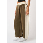 CLOUD KNIT CONTRAST STRIPE BARREL LEG LOUNGE PANTS