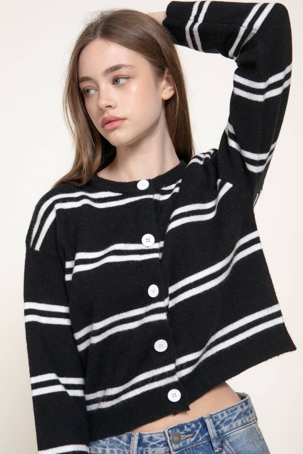 Striped Sweater Cardigan